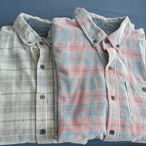 Men's Striped Button-Up Shirt - Blue and Pink